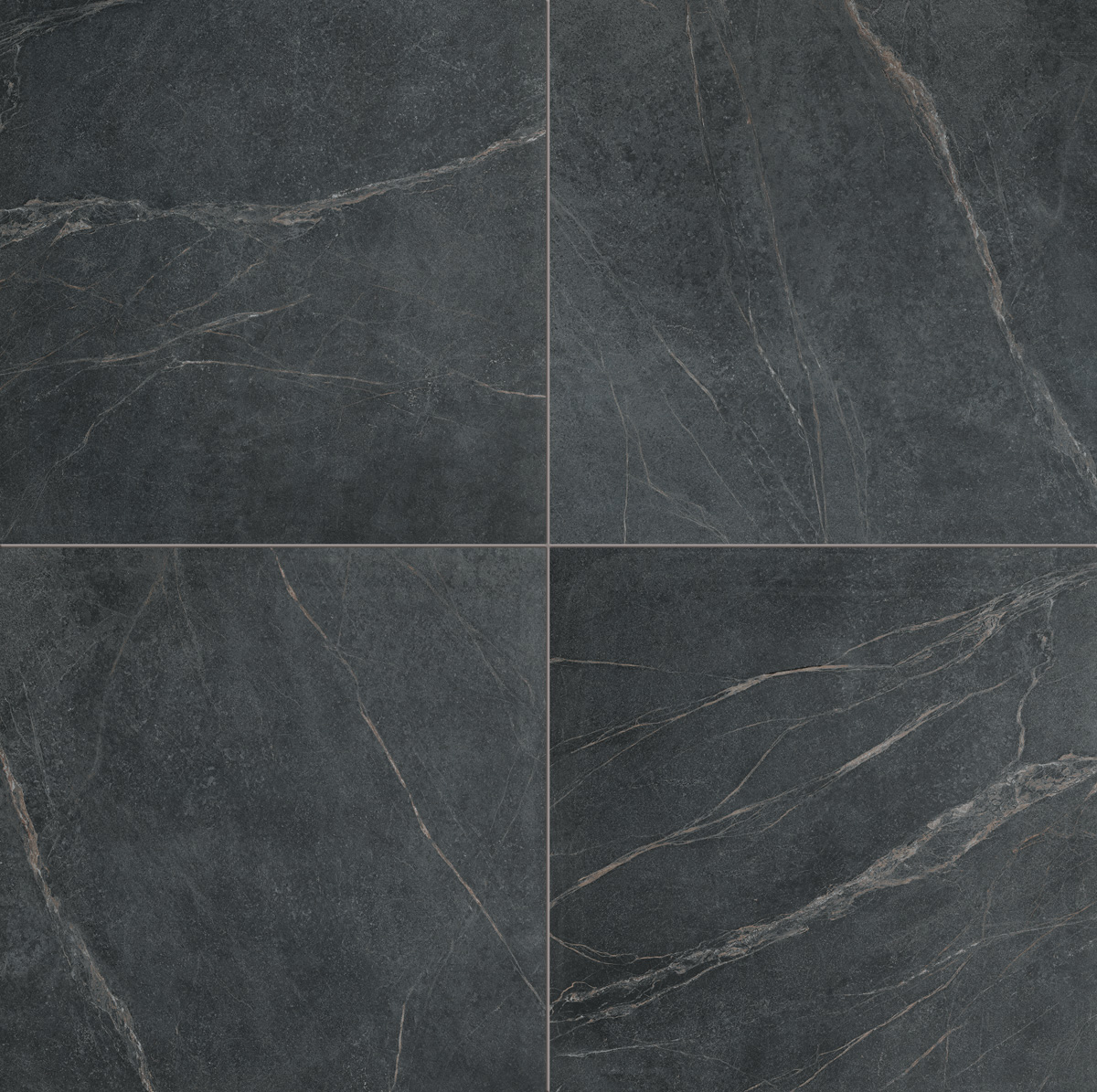 Fliese Speckstein-Optik schwarz matt Soap Stone Black Cercom