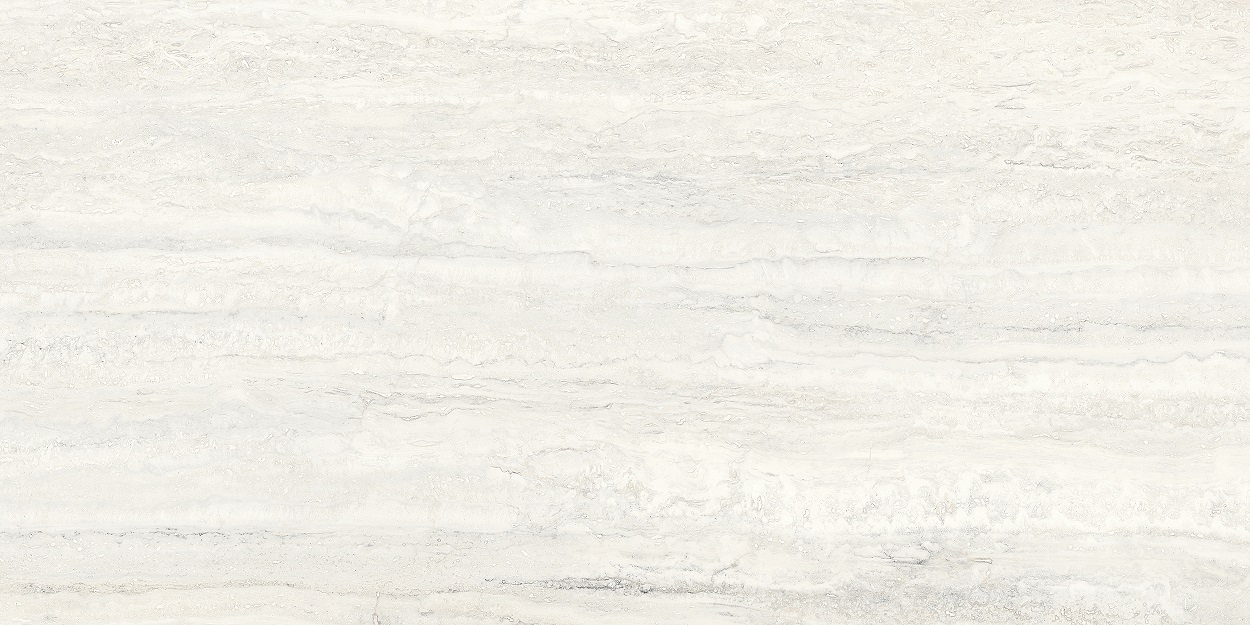 Fliese raffinierte Travertin-Steinoptik creme-weiß matt 60x120 cm "Invictus White" rektifiziert