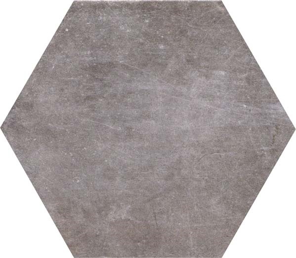 Fliese Sechseck Hexagon Vintage Rustikal grau 24x27,7cm "New Orleans Bourbon Street" CIR