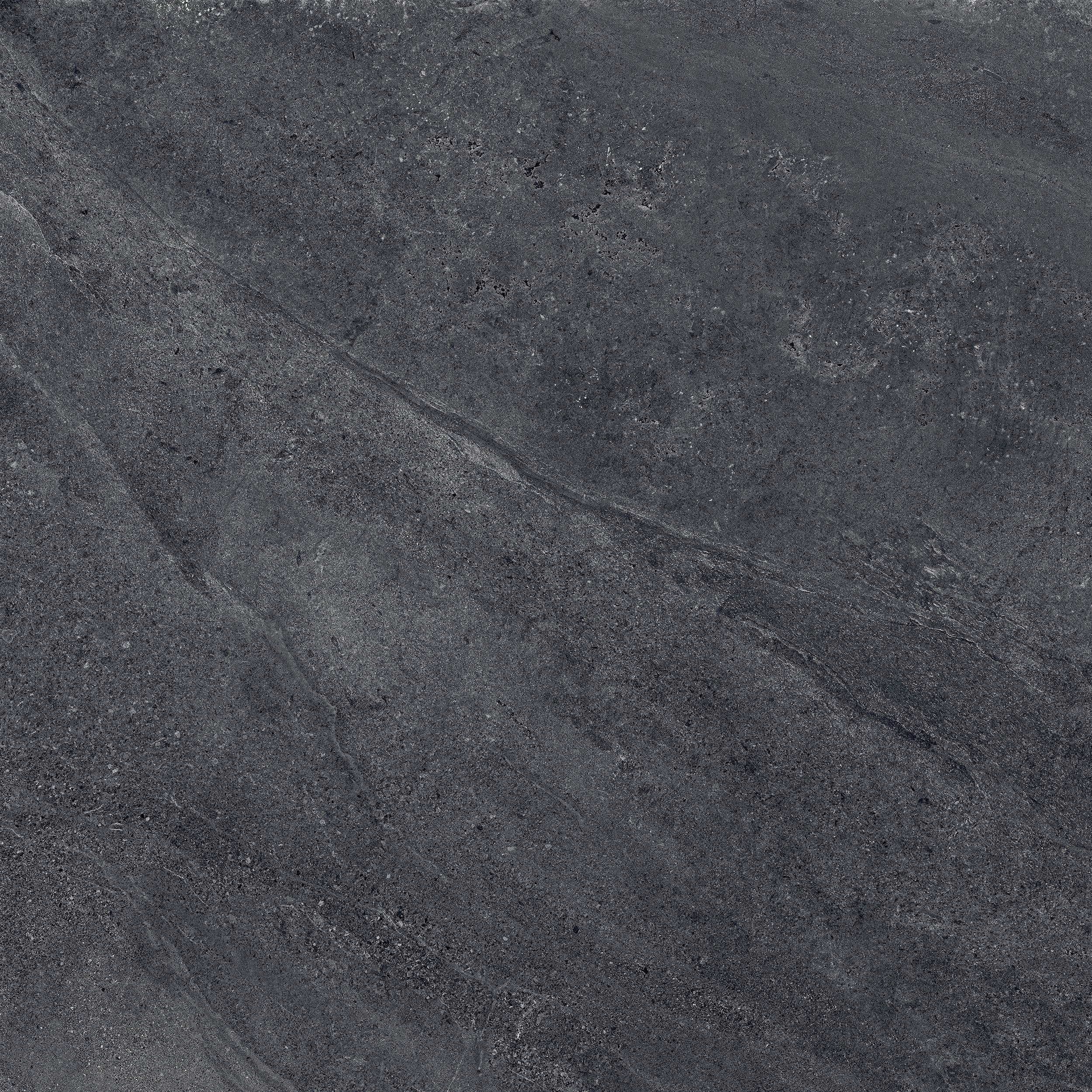 Feinsteinzeug Fliese Steinoptik Sant'Agostino "Bergstone Black" schwarz 90x90 cm rektifiziert