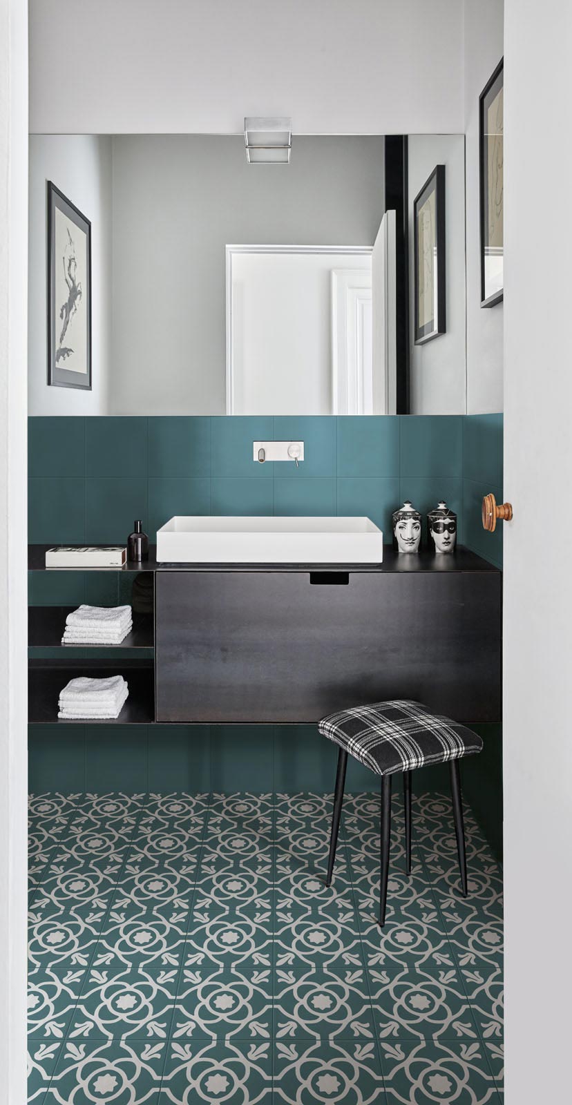 Fliese Zementoptik blau türkis 20x20cm Feinsteinzeug "Contrasti Ottanio" Ragno by Marazzi