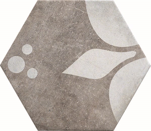 Fliese Sechseck Hexagon Dekor mix Vintage 24x27,7cm "New Orleans French Quarter Bourbon" CIR