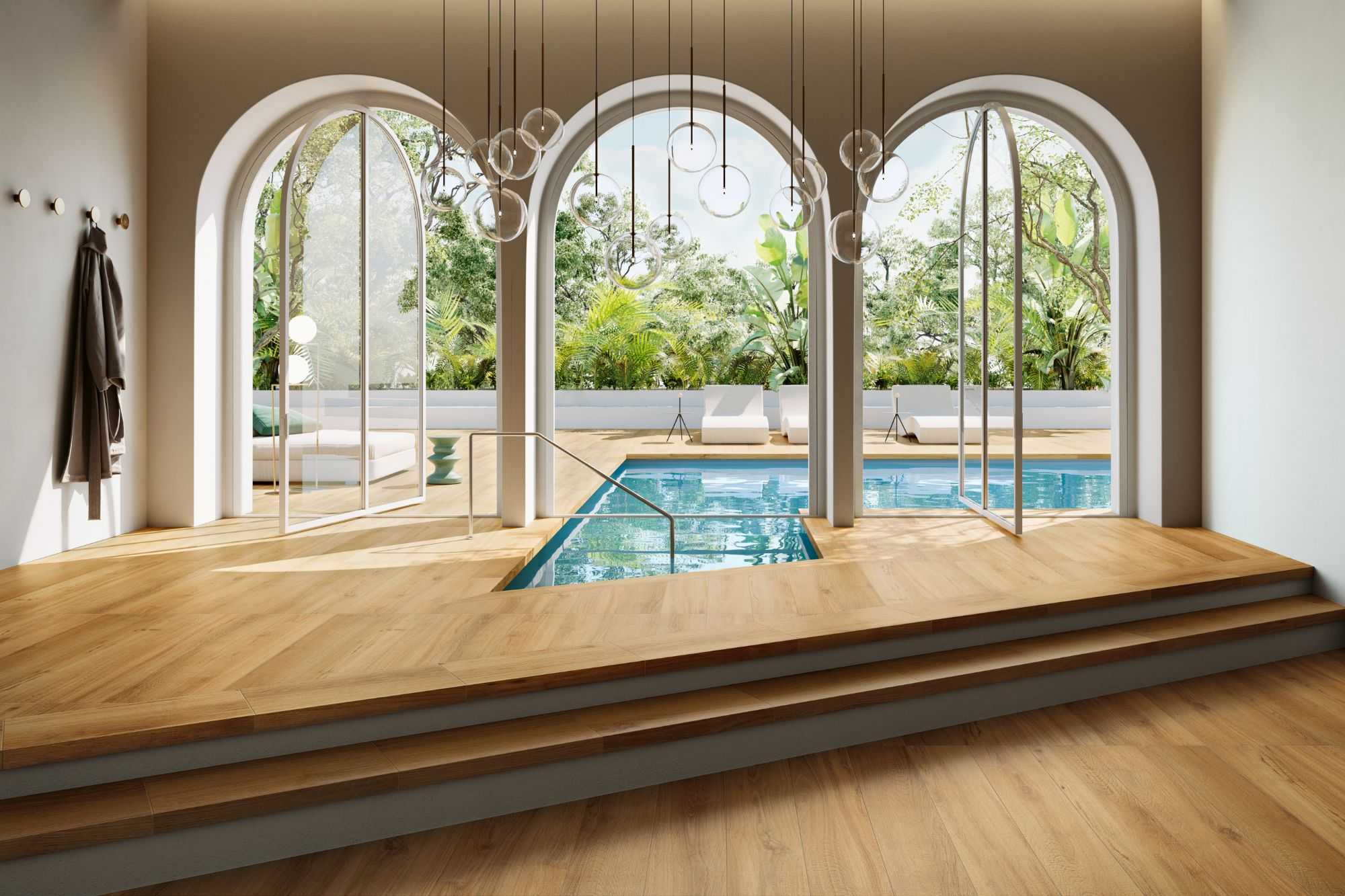 Terrassenplatte Feinsteinzeug Holzoptik junge Eiche kalibriert 30x120x1,9 cm "Rovere Naturale"