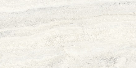 Fliese glamouröse Travertin-Steinoptik creme-weiß glänzend "Invictus White Krystal" rektifiziert