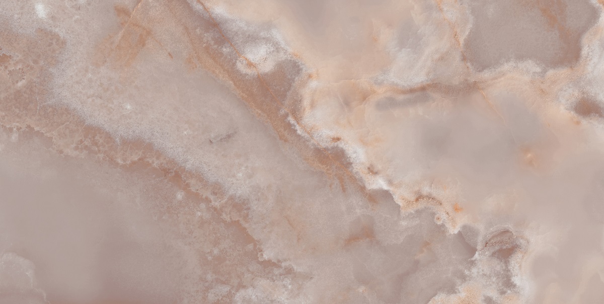 Fliese Marmoroptik rosa glänzend 60x120 cm "Onix Coral" Achatoptik rektifiziert