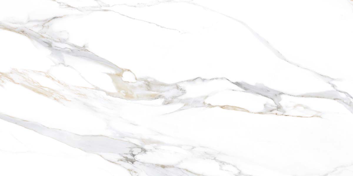 Fliese Marmoroptik weiß gold 60x120 cm marmoriert "Aurora Gold" matt rektifiziert