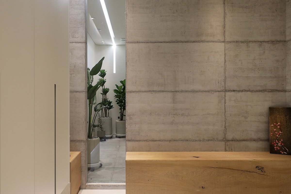 Fliese Sichtbeton Betonoptik Großformat grau zementgrau Form Cement Sant Agostino