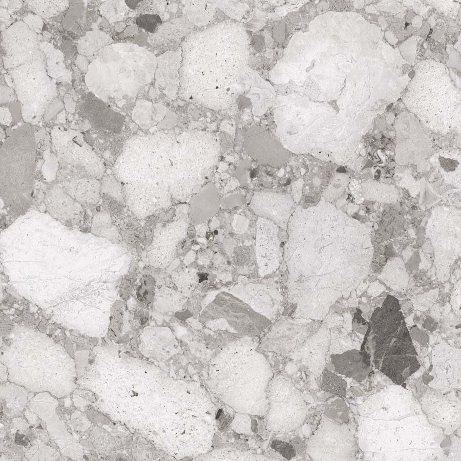 Fliese Terrazzo-Steinoptik grau matt 60x60 cm "Venistone Grey" rektifiziert