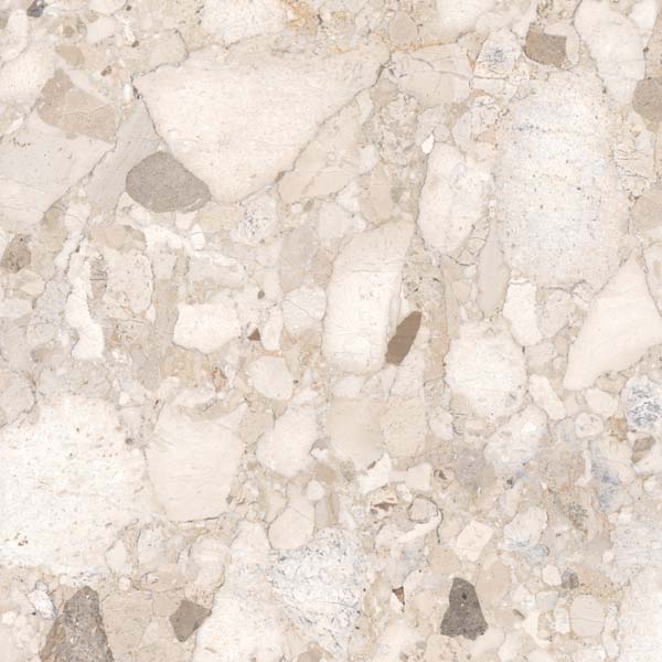 Fliese Terrazzo-Steinoptik beige matt 60x60 cm "Veni Beige" rektifiziert