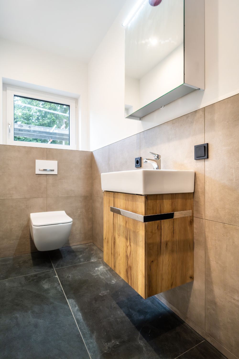 Fliese Betonoptik hell beige durchgefärbtes Feinsteinzeug kalibriert Patch Almond Ragno by Marazzi