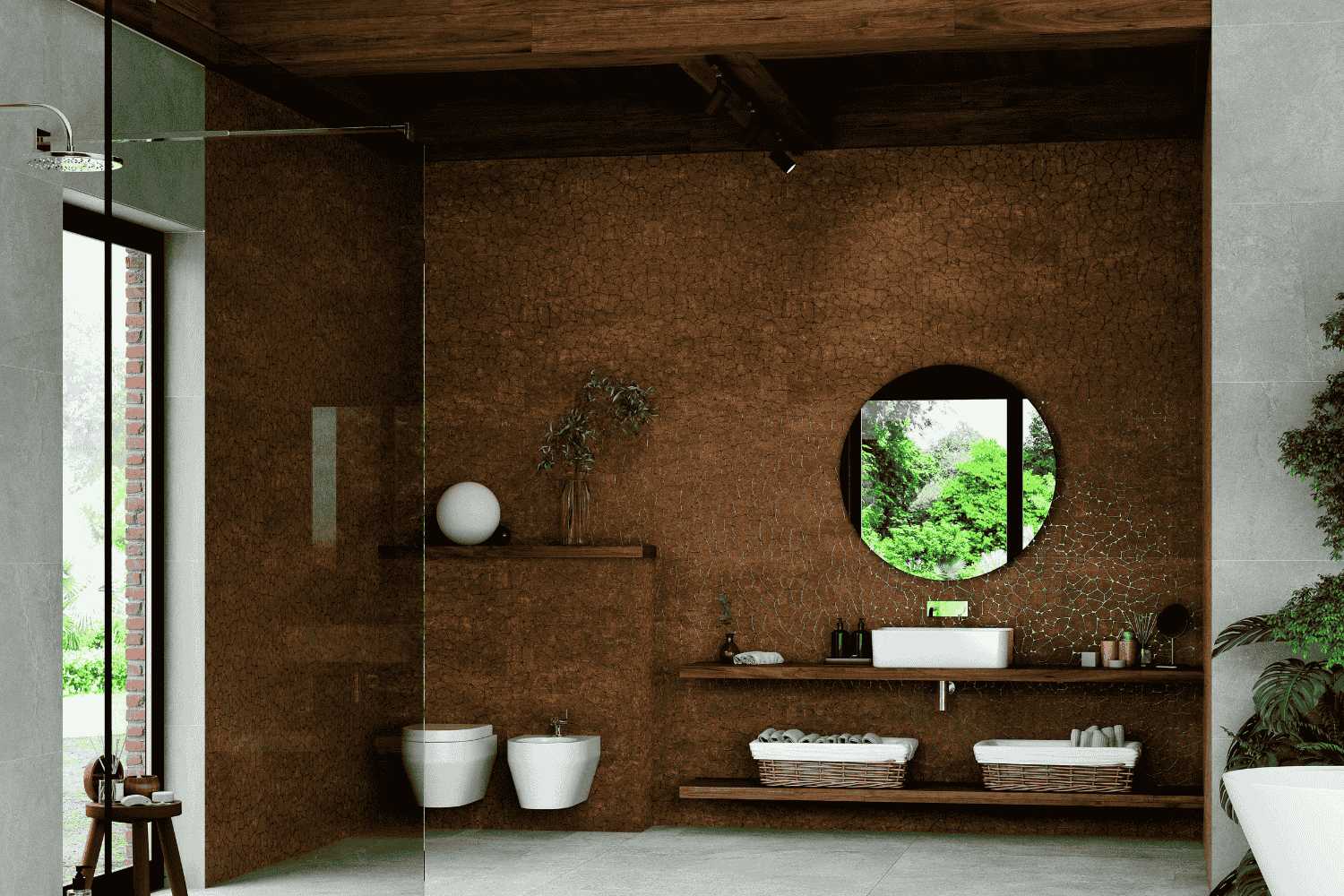 Dekorfliese in Schildkrötenoptik braun kupfer 60x120 cm "Fantasy Berlin Oxido" Feinsteinzeug rektifiziert