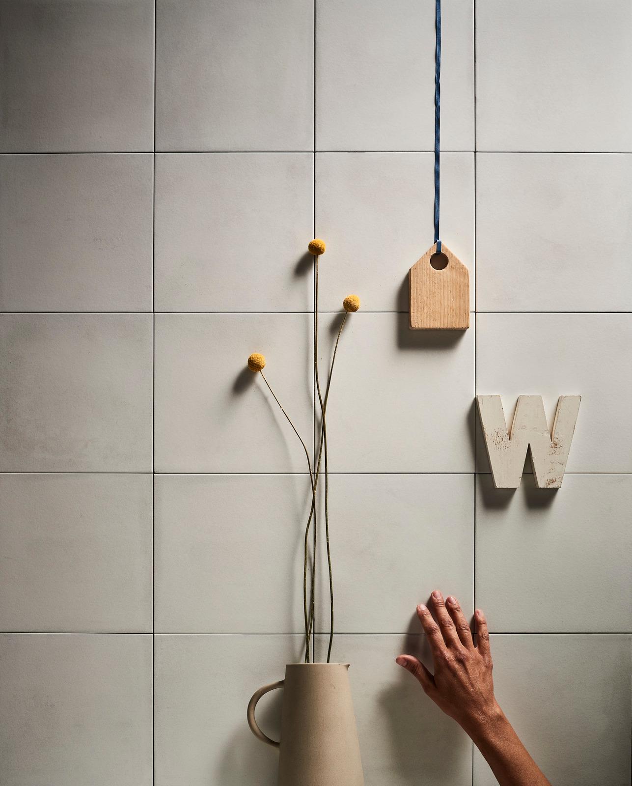 Fliese Zementoptik weiß Feinsteinzeug Contrasti Bianco Ragno by Marazzi