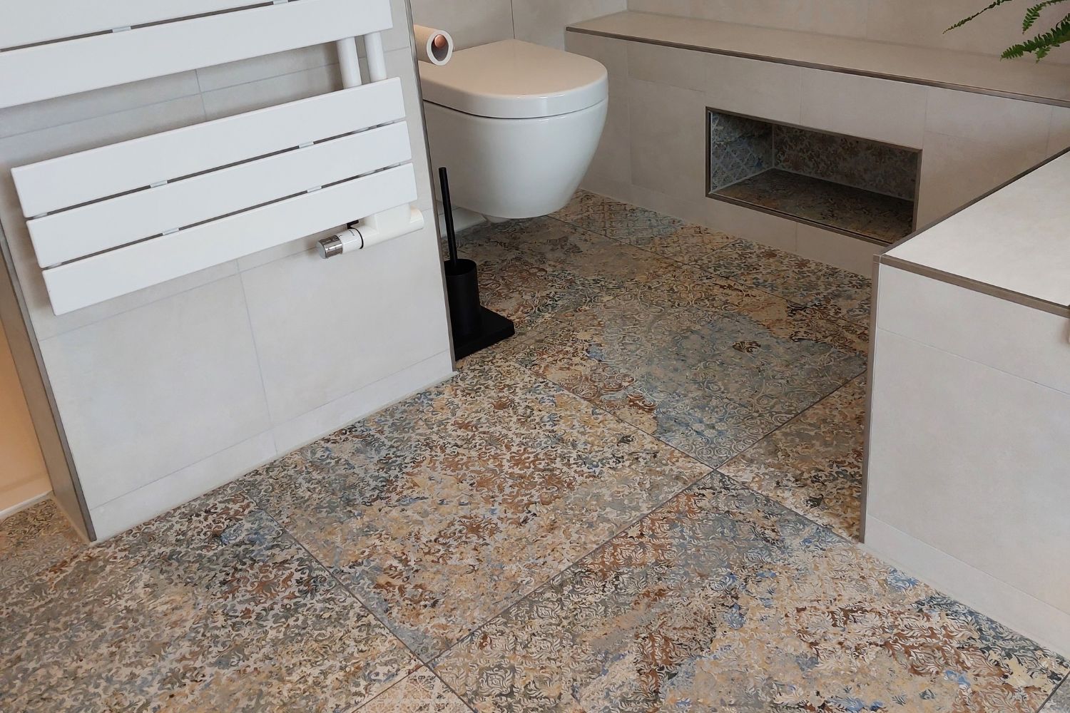 Fliese Ornamente Vintage Teppichoptik "Carpet Vestige natural" auch bekannt als Caresanablot