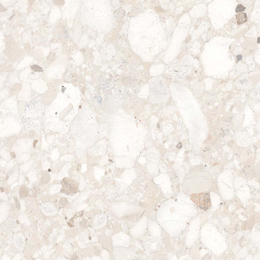 Fliese Terrazzo-Steinoptik creme matt 90x90 cm "Veni Ivory" rektifiziert