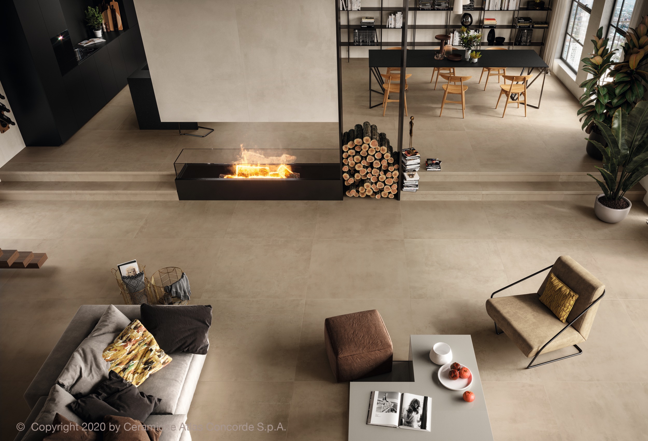 Atlas Concorde Boost Pro Clay braun im Wohnzimmer