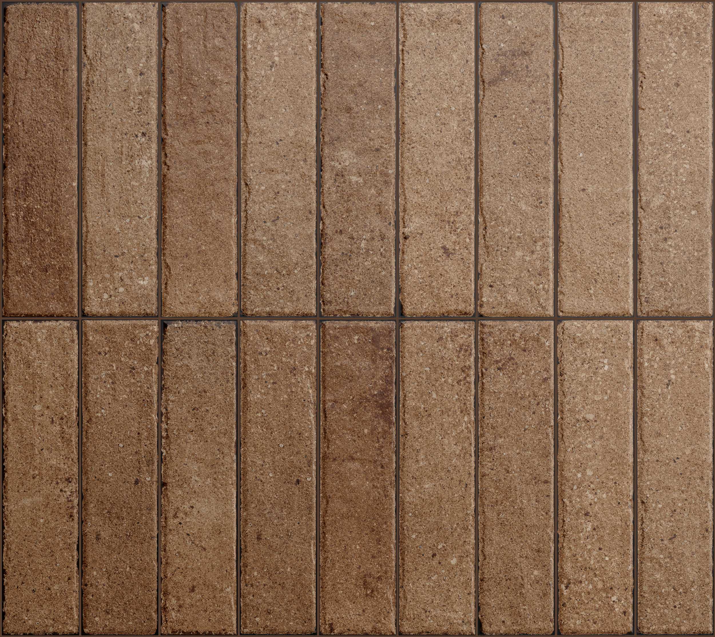 Fliese unregelmäßige Oberfläche 5x20 cm "Tetris Block Cotto" braun matt