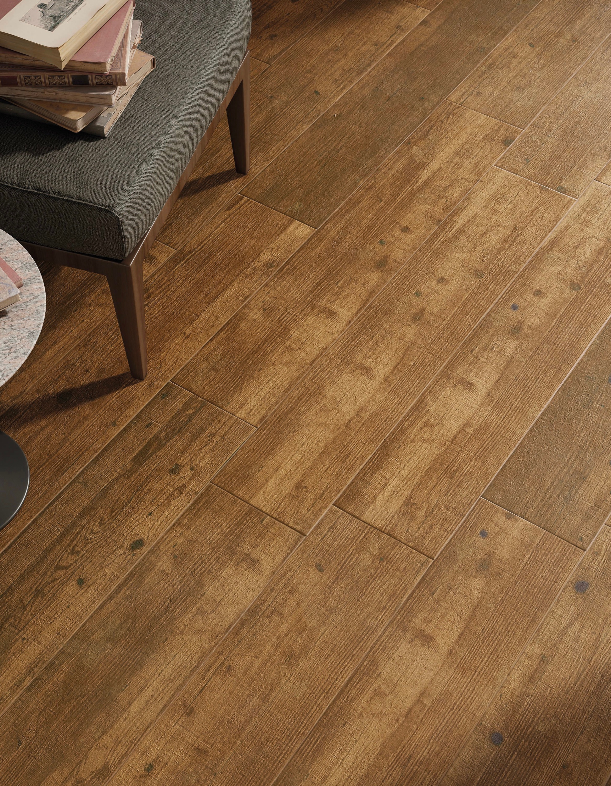 Bodenfliese Vintage Eiche-Holzoptik 23x120 cm Fliese Landhausdiele rustikal