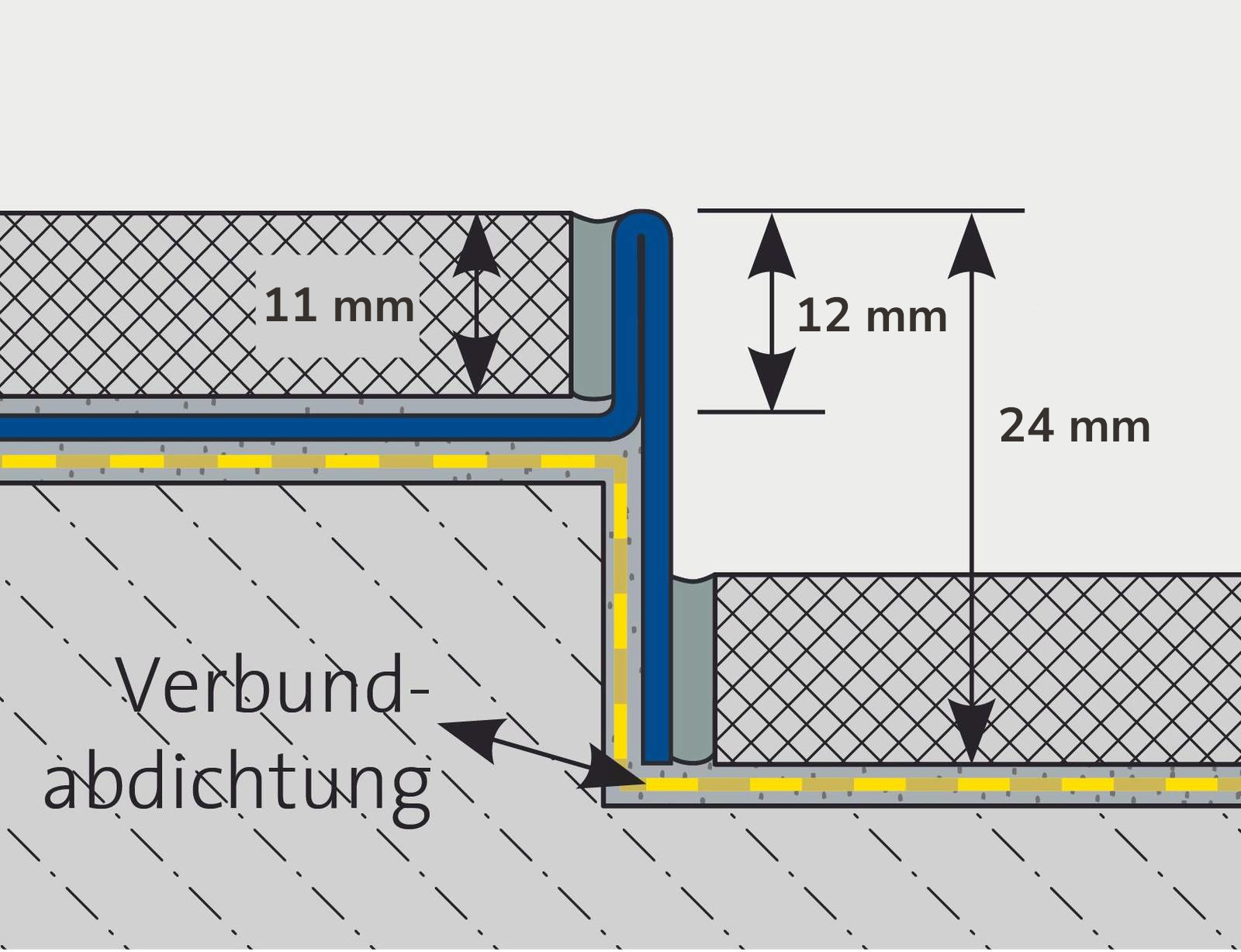 Maße Gefällekeil 11 mm links