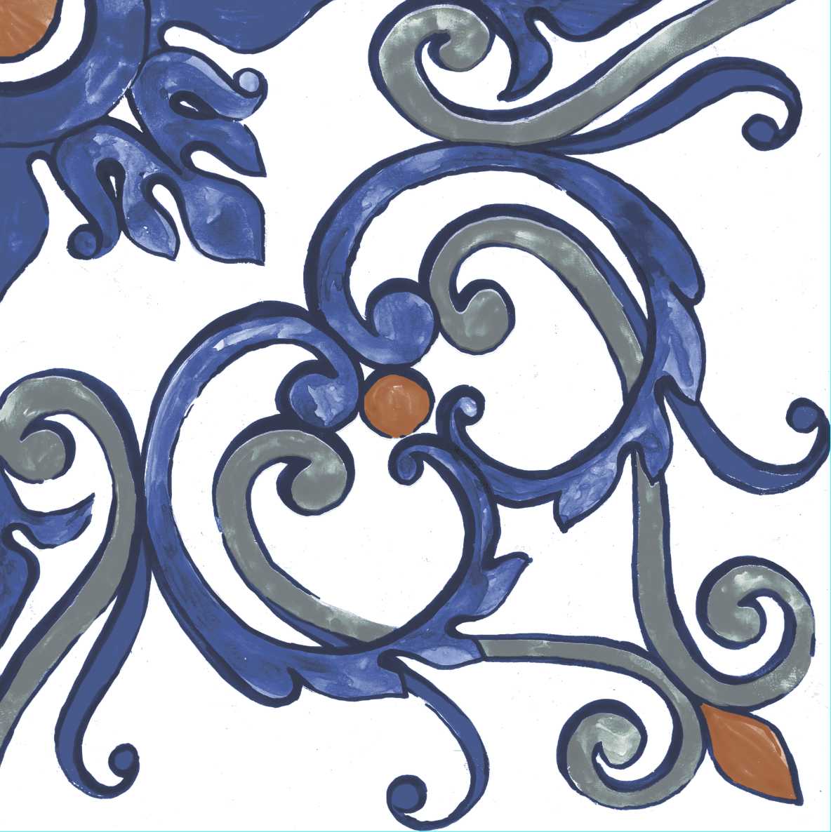 RESTPOSTEN Wandfliese Vintage Dekor 25x25 cm "Galana" | 24 verschiedene Dekore nach Zufall