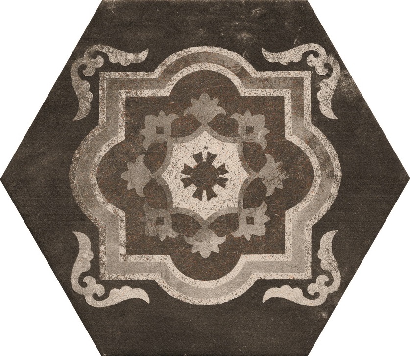 Hexagon Fliese Retro-Dekor Vintage 24x27,7 cm "Miami Mix" Sechseck rustikal CIR | 27 zufällige Dekore