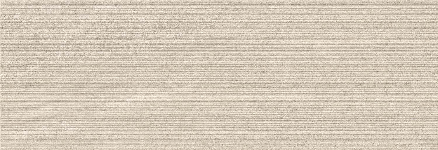 Wandfliese  3D Sandstein-Optik beige 33,3 x 100 cm "Eddystone Arena" Feinsteinzeug rektifiziert