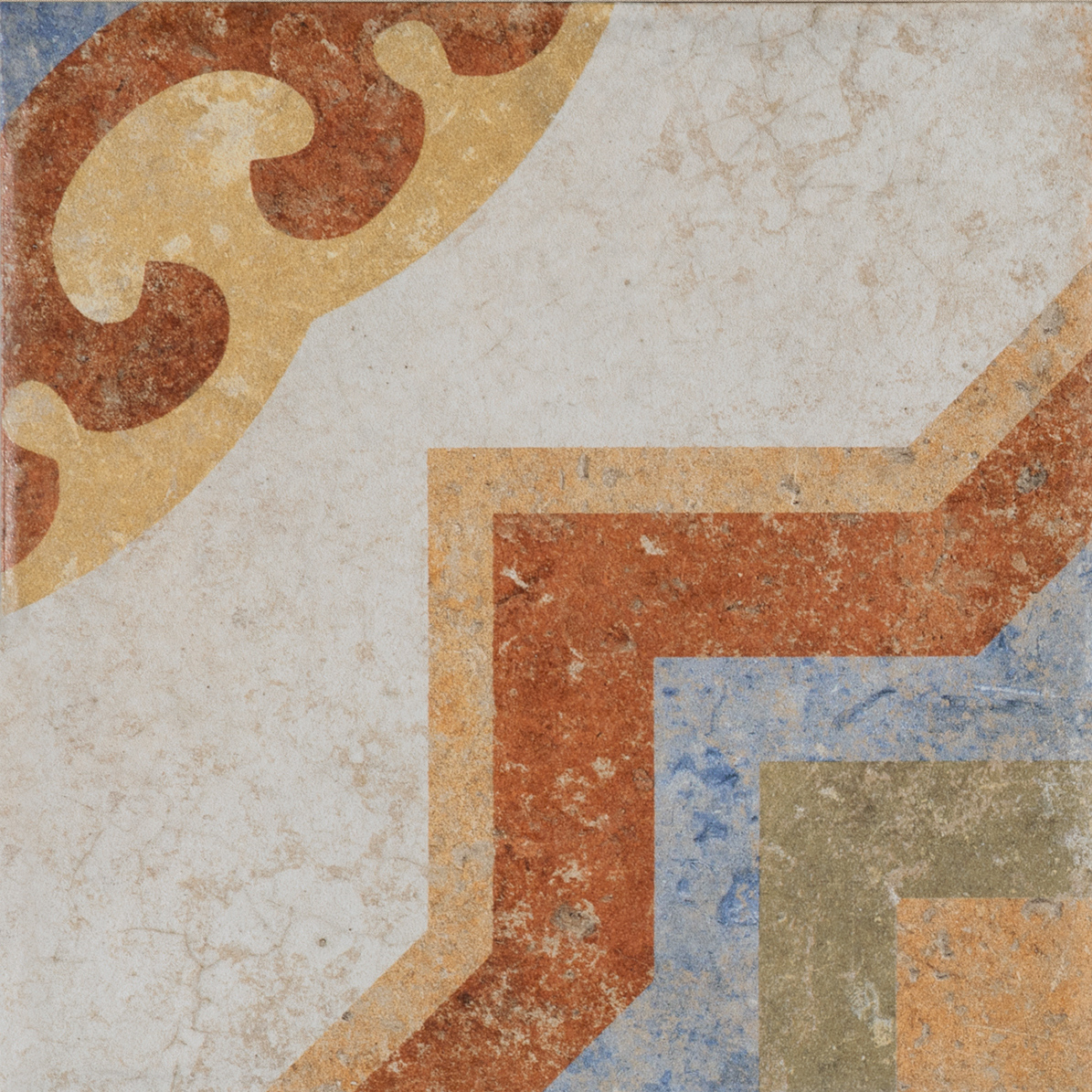 Fliese Dekor Retro "Cotto del Campiano Emiliane Mix" CIR 20x20 cm (Farbmischung nach Zufallsprinzip)