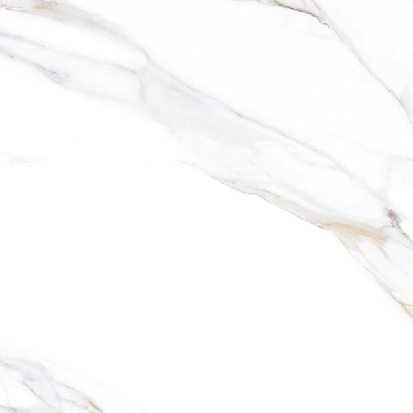 Fliese Marmoroptik weiß gold 60x60 cm marmoriert "Aurora Gold" glänzend rektifiziert