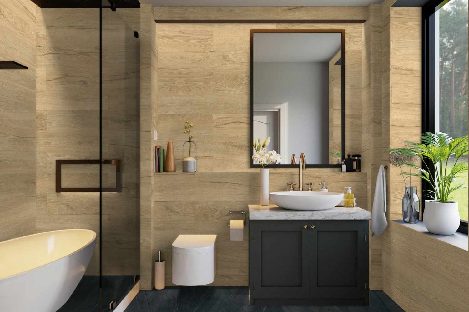 Fliese Holzoptik Eiche 20x120 cm "Piave Beige" hellbraun rektifiziert