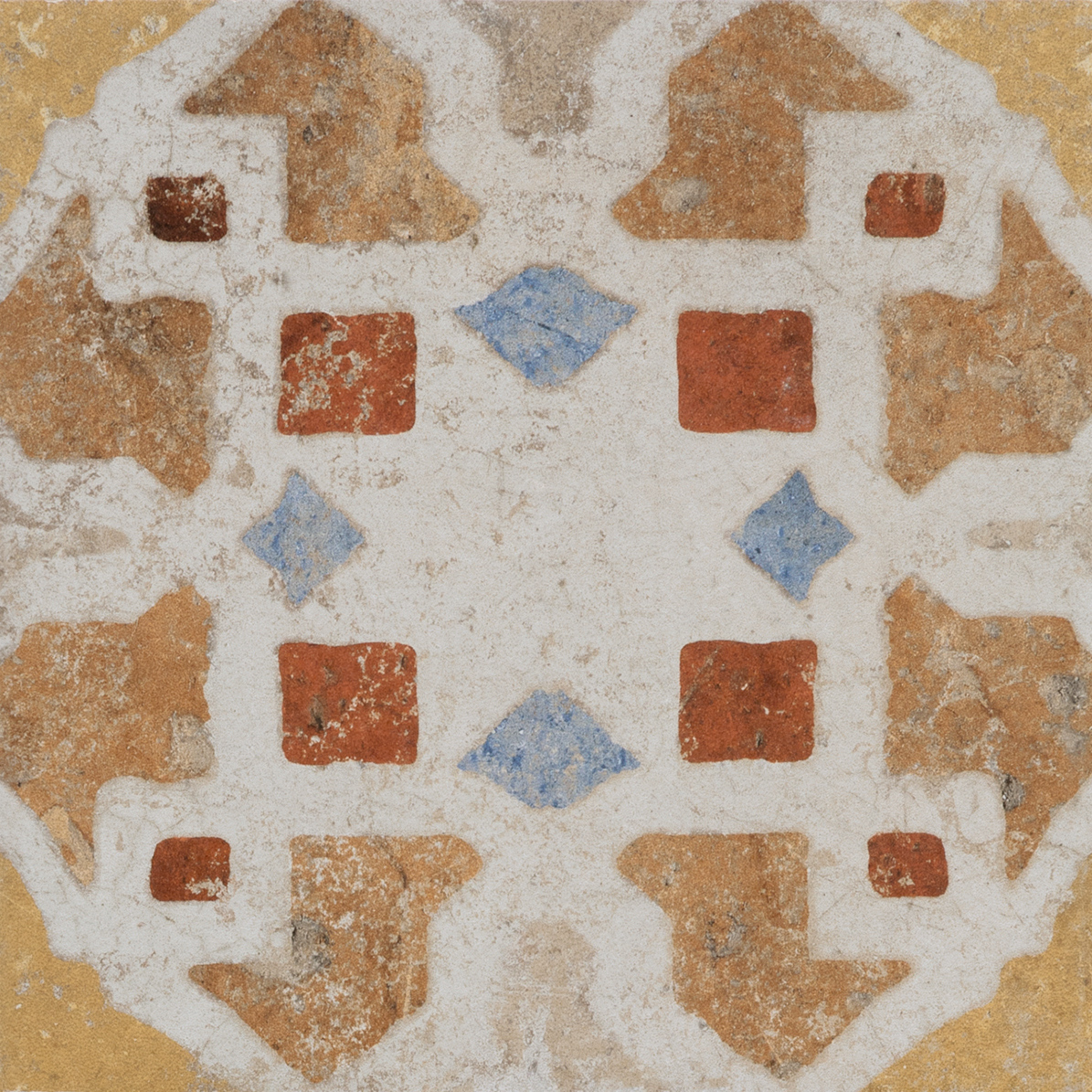 Fliese Dekor Retro "Cotto del Campiano Emiliane Mix" CIR 20x20 cm (Farbmischung nach Zufallsprinzip)