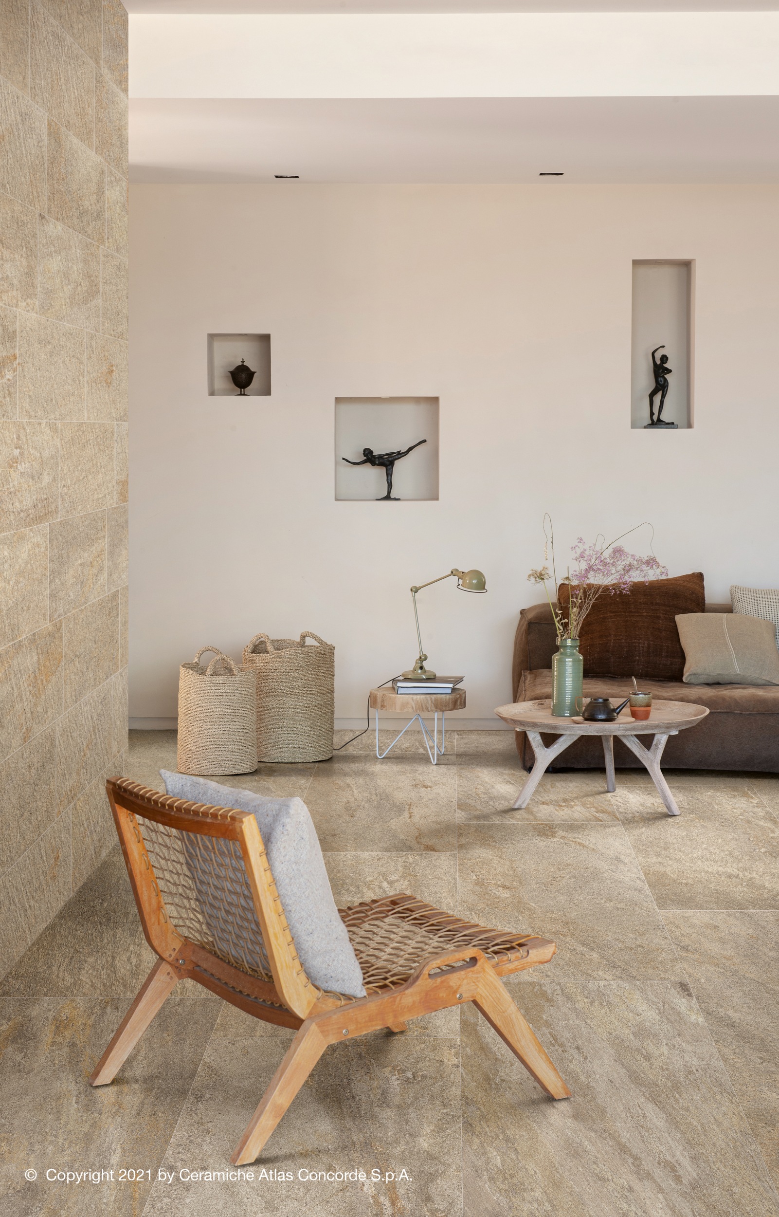 Bodenfliese Wandfliese Steinoptik Atlas Concorde Norde Oro hellbraun-beige