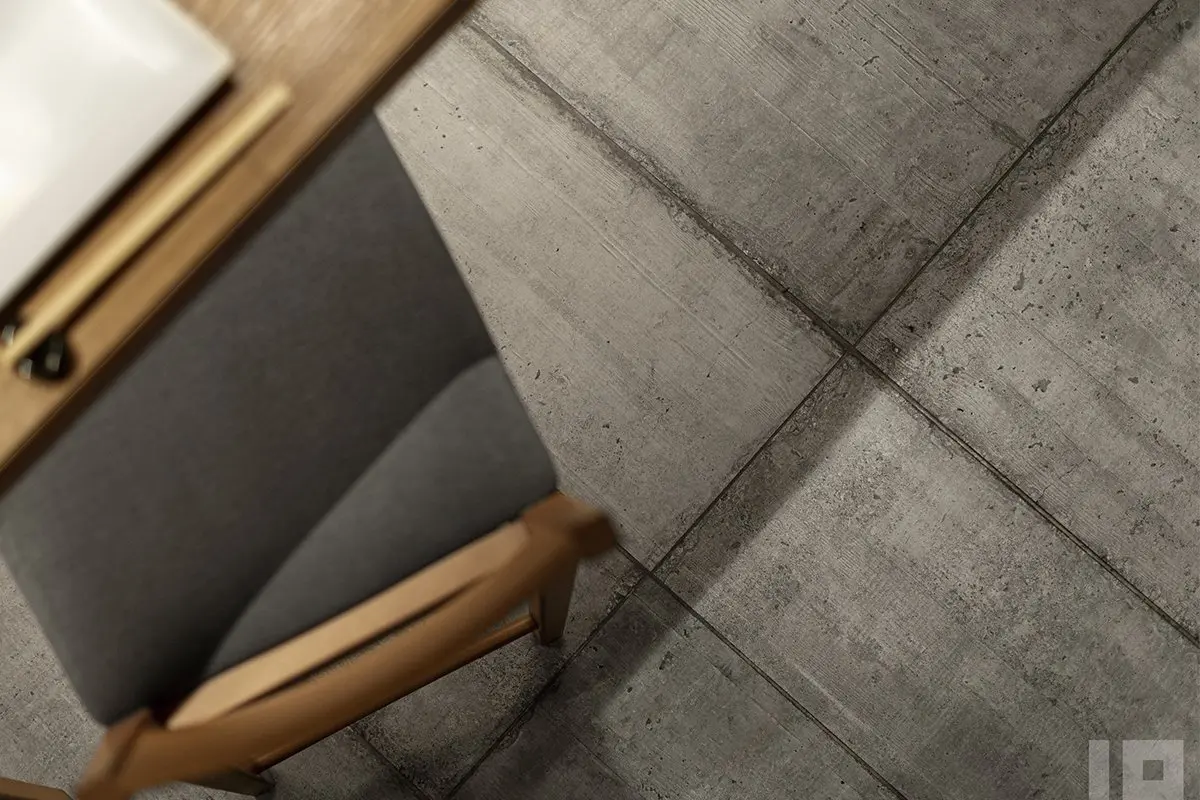 Fliese Sichtbeton Betonoptik Großformat grau zementgrau Form Cement Sant Agostino