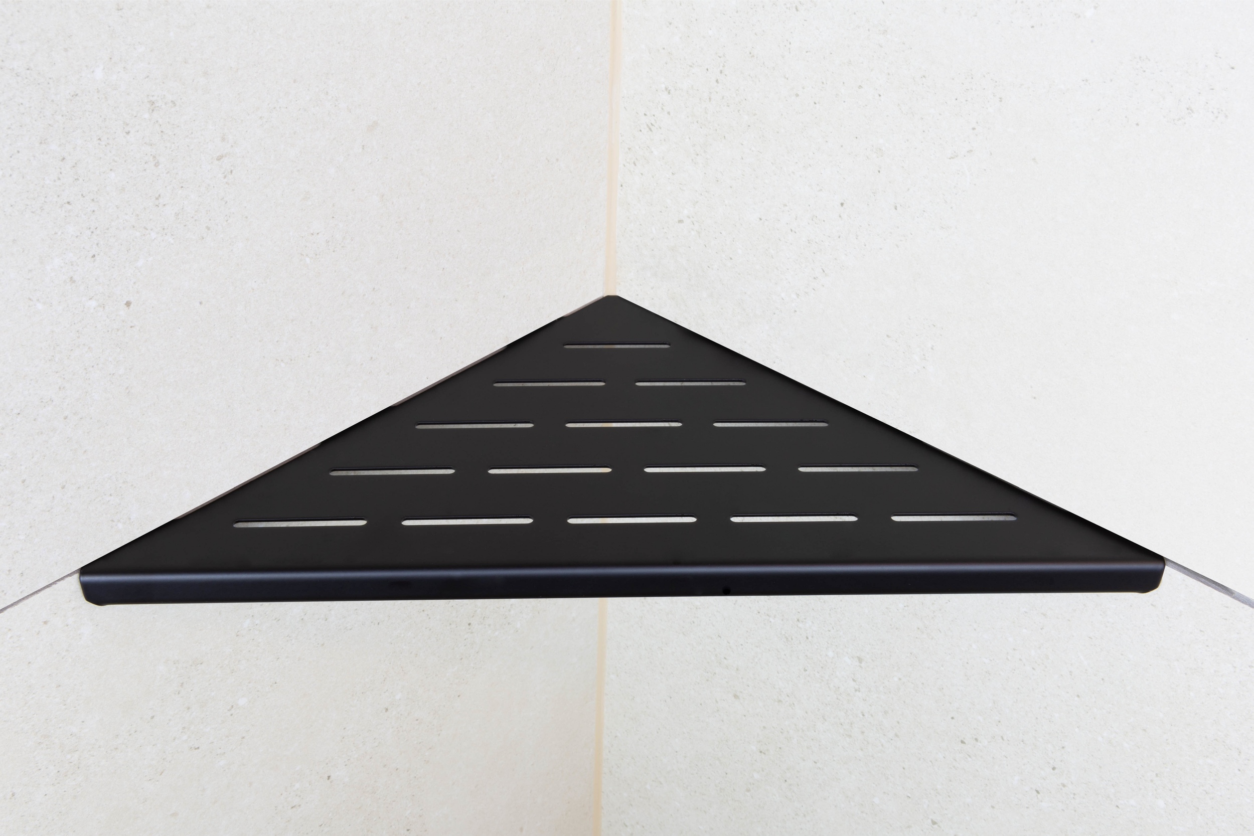 Fliesenprofi Duschablage Dreieck Edelstahl schwarz Eckregal für Fliesen & Fugen