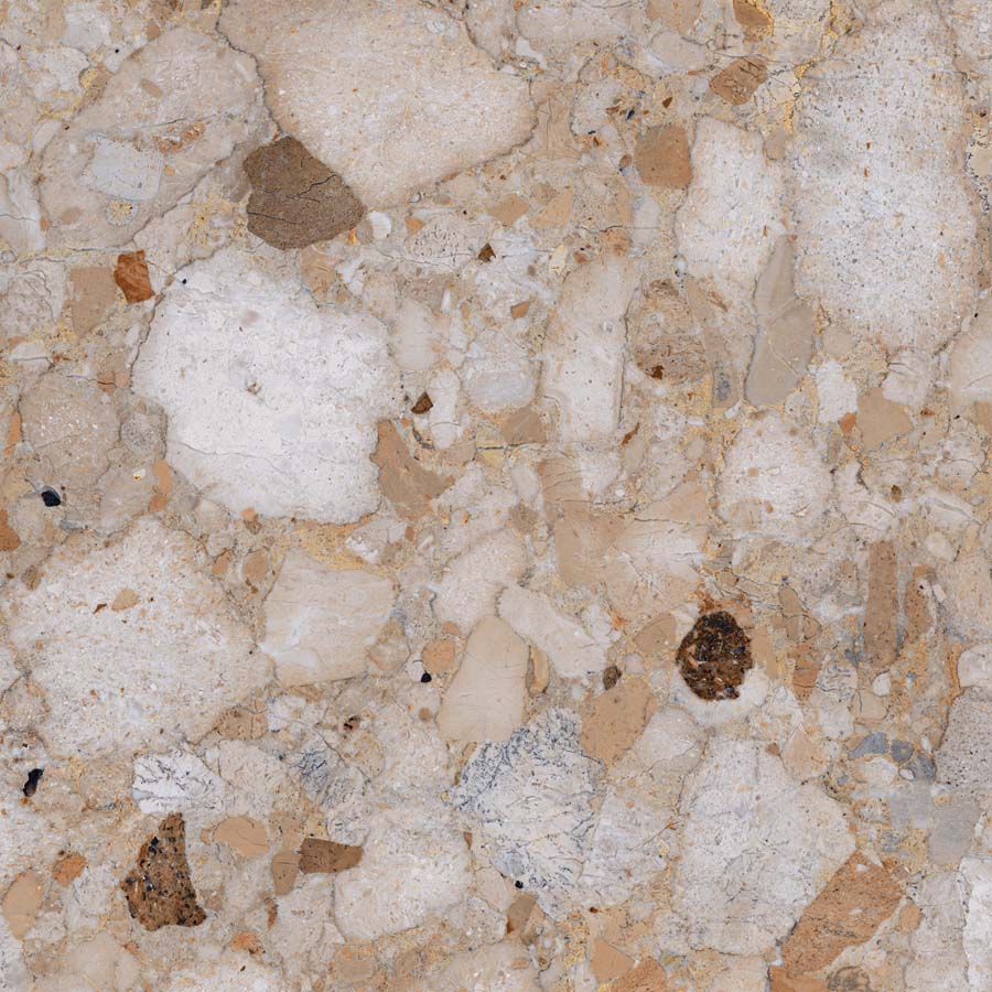 Fliese Terrazzo-Steinoptik beige glänzend 60x60 cm "Veni Gold" rektifiziert