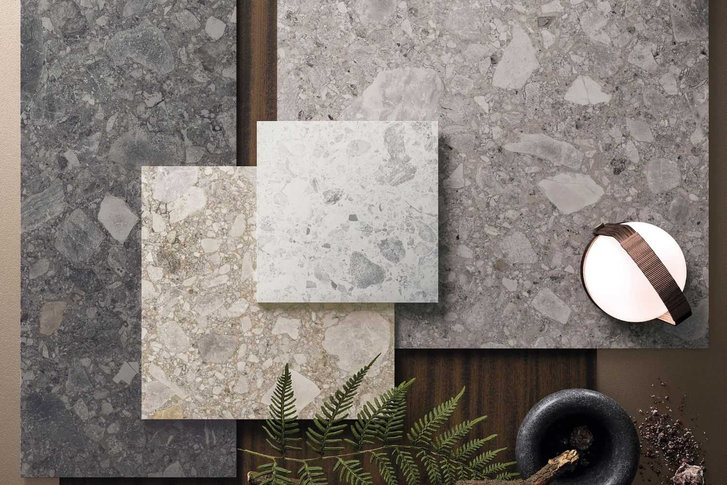Fliese Terrazzo-Optik beige kalibriert "Orobica beige"