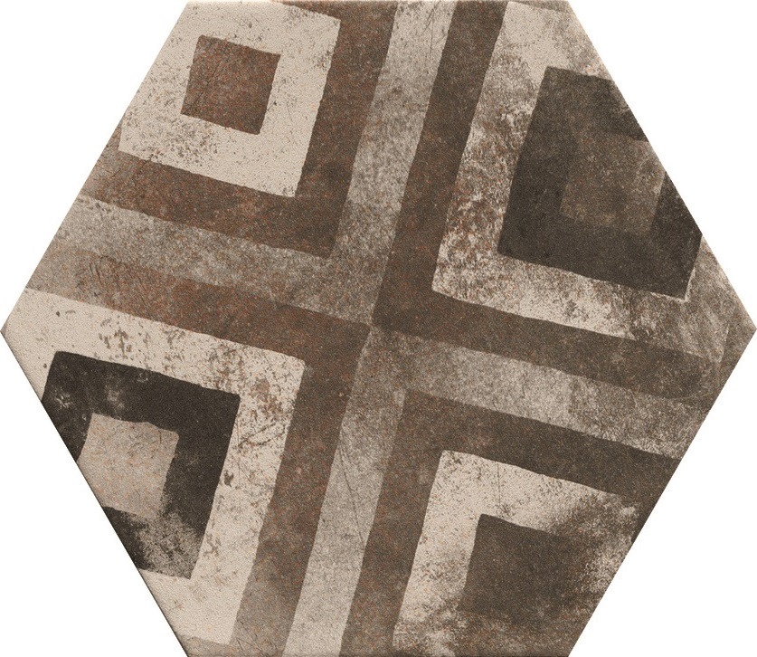 Hexagon Fliese Retro-Dekor Vintage 24x27,7 cm "Miami Mix" Sechseck rustikal CIR | 27 zufällige Dekore