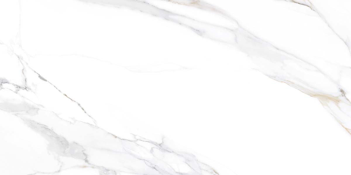 Fliese Marmoroptik weiß gold 60x120 cm marmoriert "Aurora Gold" matt rektifiziert