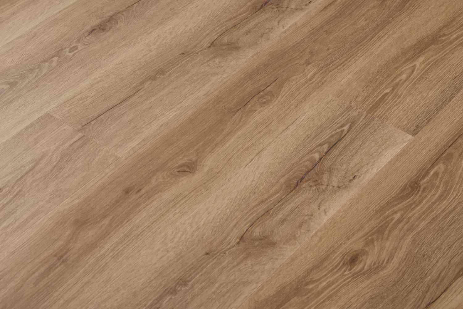 Klick SPC warme Eiche Holzoptik braun 122 x 18 cm "Alpi" Vinylboden mit Trittschalldämmung