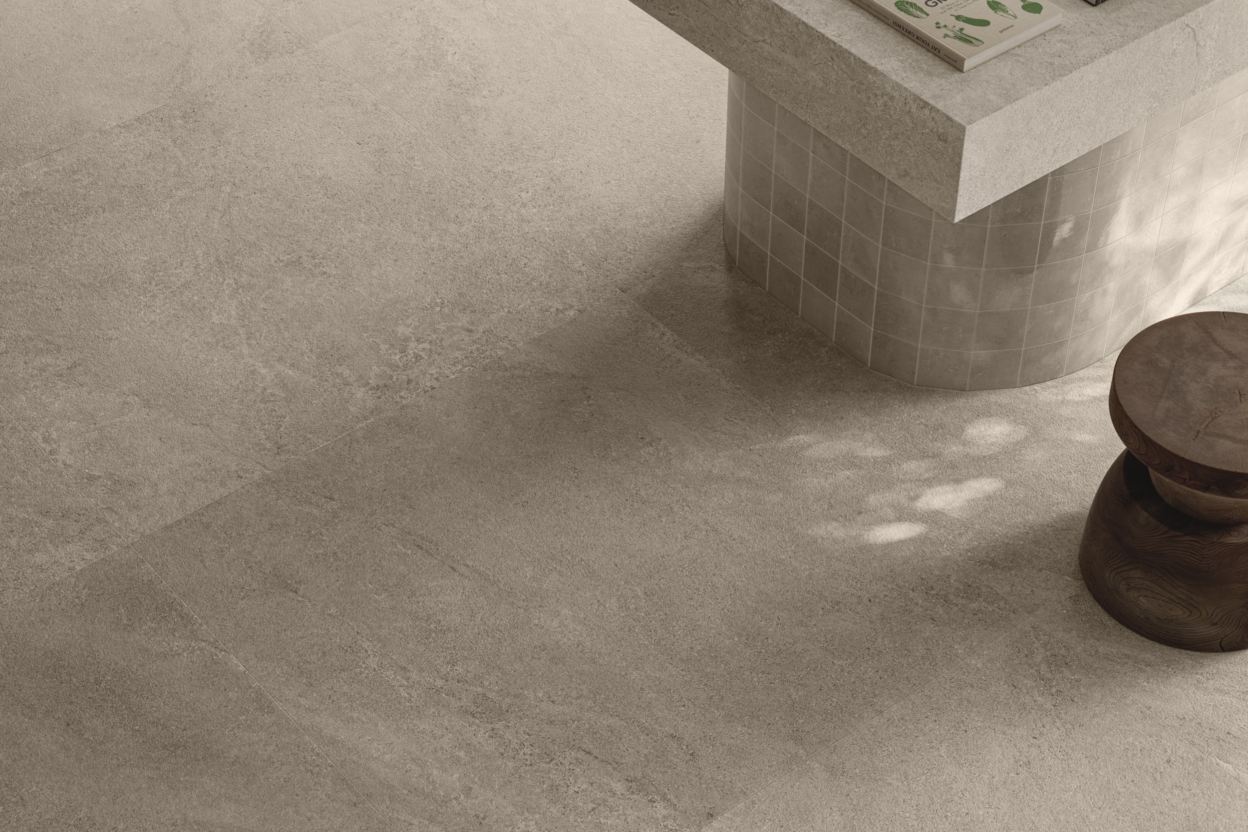 Bodenfliese Natursteinoptik Sant Agostino Bergstone Sand Steinoptik braun