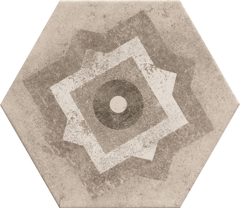 Hexagon Fliese Retro-Dekor Vintage 24x27,7 cm "Miami Mix" Sechseck rustikal CIR | 27 zufällige Dekore