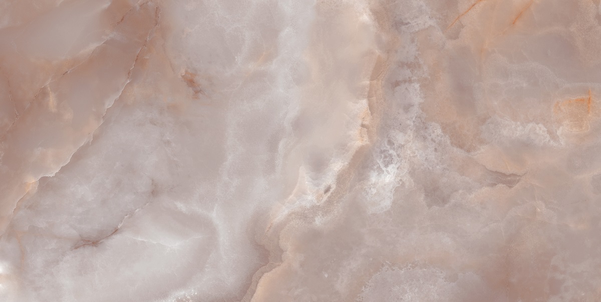 Fliese Marmoroptik rosa glänzend 60x120 cm "Onix Coral" Achatoptik rektifiziert