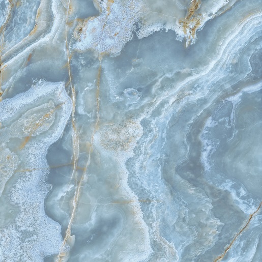 Fliese Achat-Marmoroptik blau "Onice Iride Cobalto" glänzend