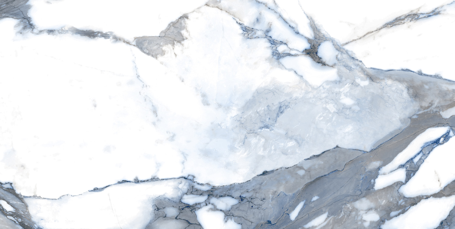 Fliese blau marmoriert Paonazzetto-Marmor-Optik poliert kalibriert Crash Blue