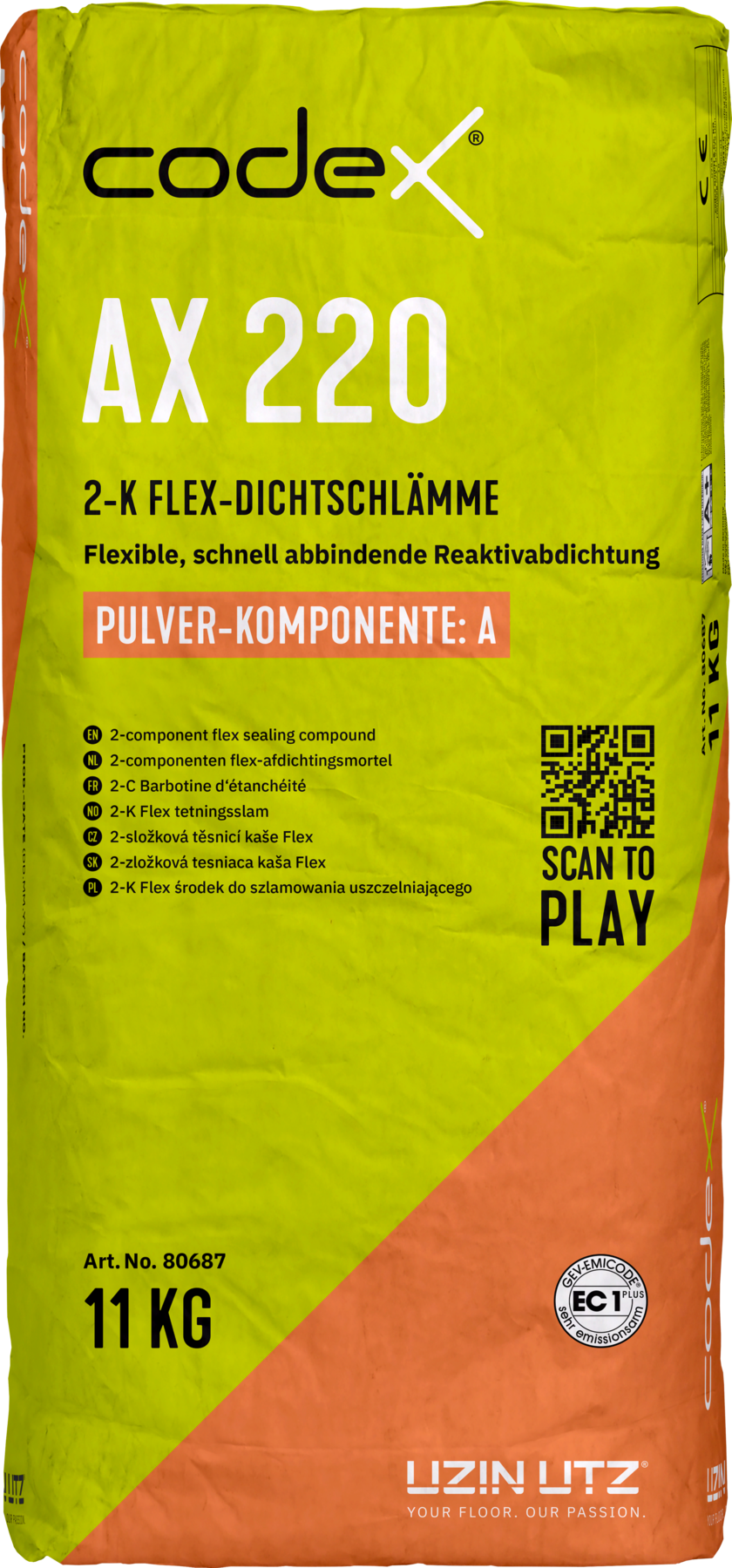 2K Dichtschlämme für Innen & Außen "Codex AX 220" Flex-Dichtungsschlämme flexibel 22 kg