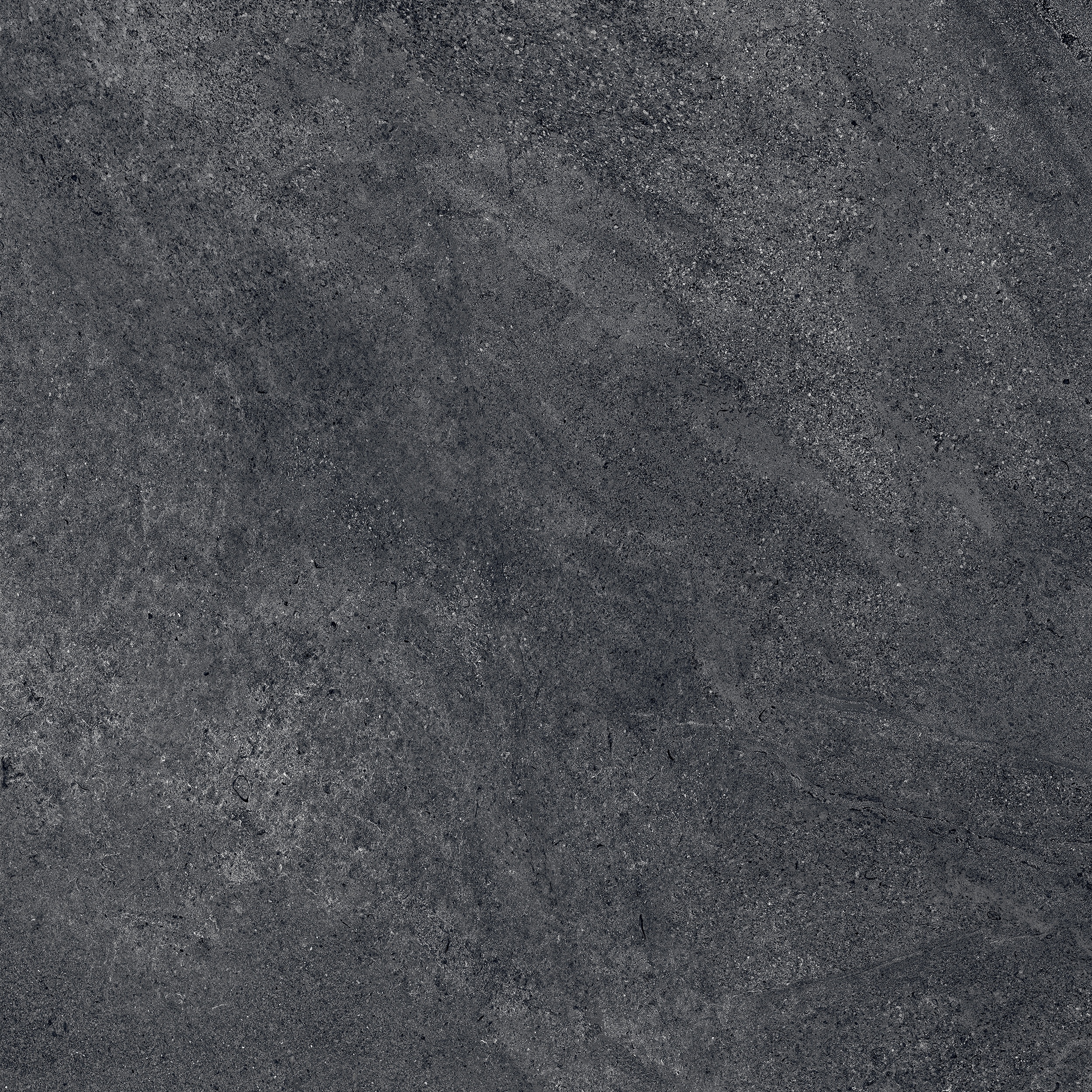 Feinsteinzeug Fliese Steinoptik Sant'Agostino "Bergstone Black" schwarz 90x90 cm rektifiziert