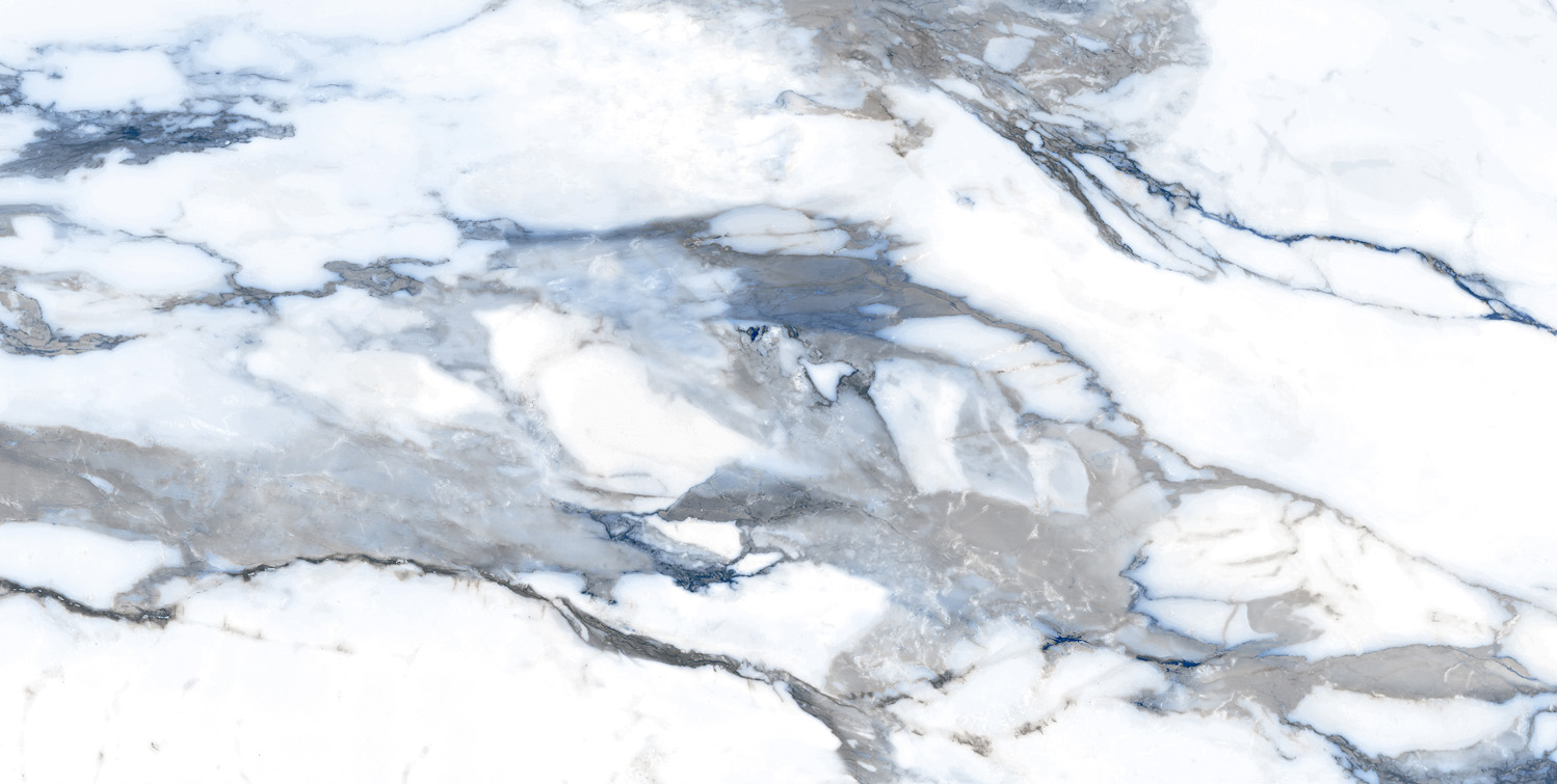 Fliese blau marmoriert Paonazzetto-Marmor-Optik poliert kalibriert Crash Blue