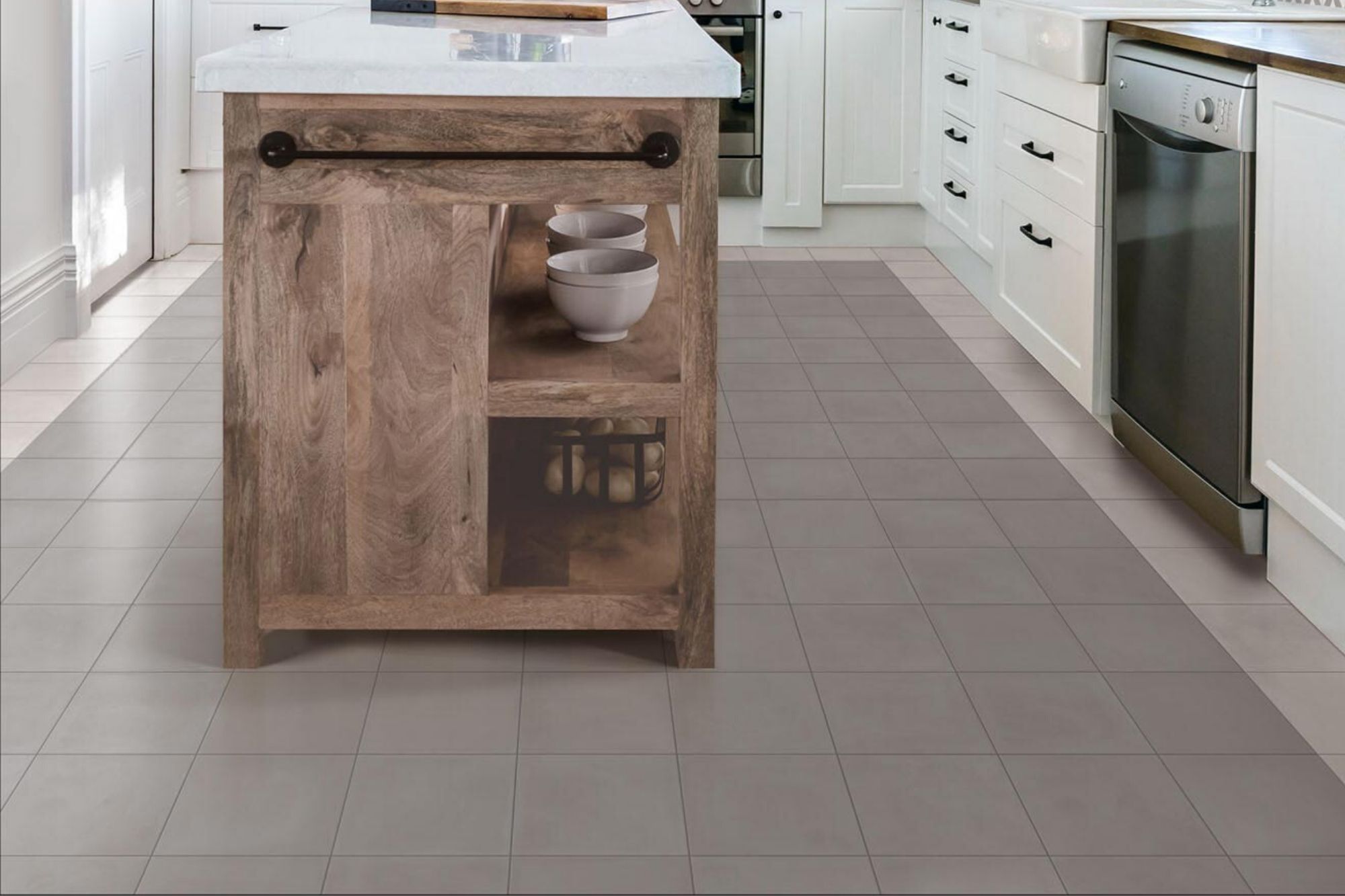 Fliese Zementoptik grau 20x20cm Feinsteinzeug "Contrasti Grigio" Ragno by Marazzi