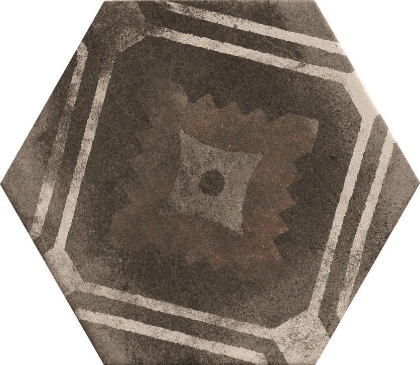 Hexagon Fliese Retro-Dekor Vintage 24x27,7 cm "Miami Mix" Sechseck rustikal CIR | 27 zufällige Dekore