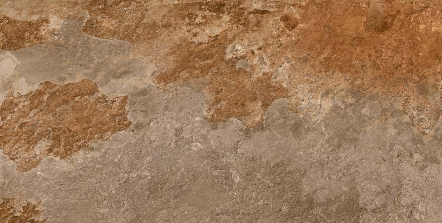 Fliese Steinoptik rustikal orange rot "Bor Oxido" rektifiziert