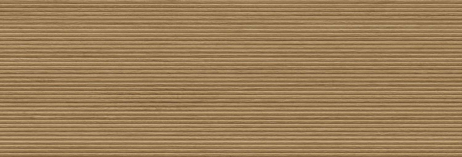 Fliese Wandpaneele Walnuss-Holzoptik braun 30x90 cm "Dekor Stripe Nordik Nogal" Wandfliese rektifiziert