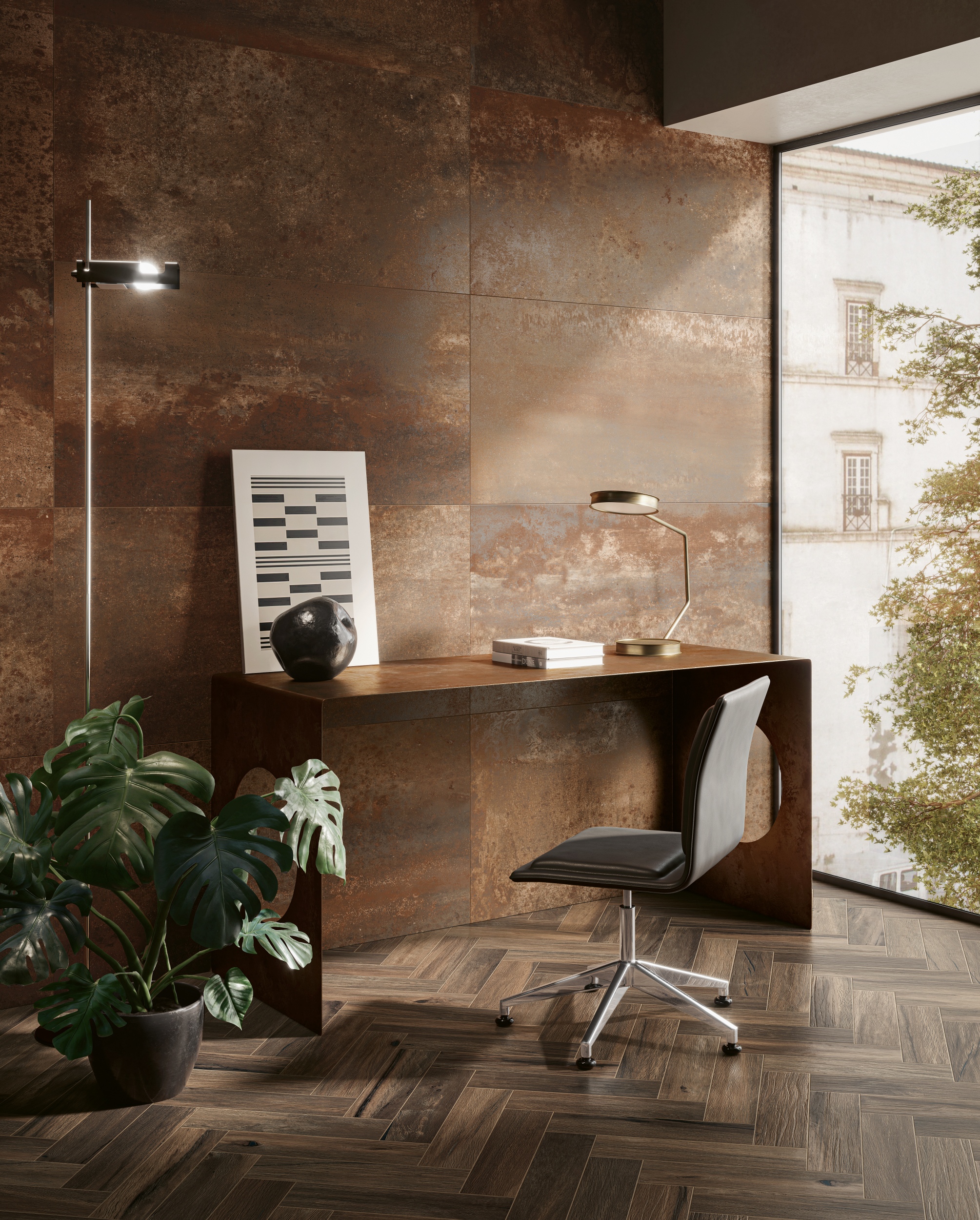 Fliese Metalloptik Serenissima Costruire Metallo Rame Bodenfliesen Wandfliesen rot-braun Kupfer Rost